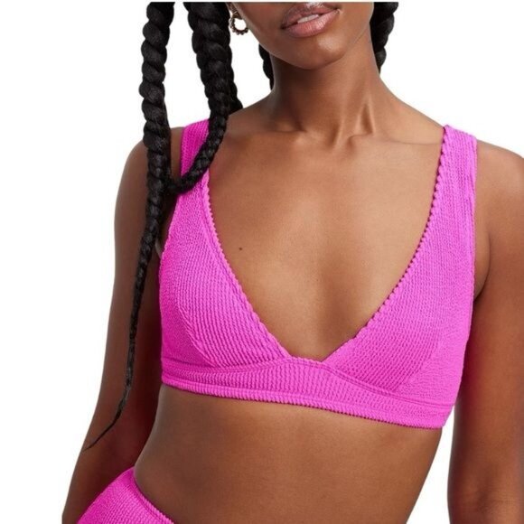 Good American Always Fit Bikini Top in Pink Size 3 / L - Picture 1 of 10